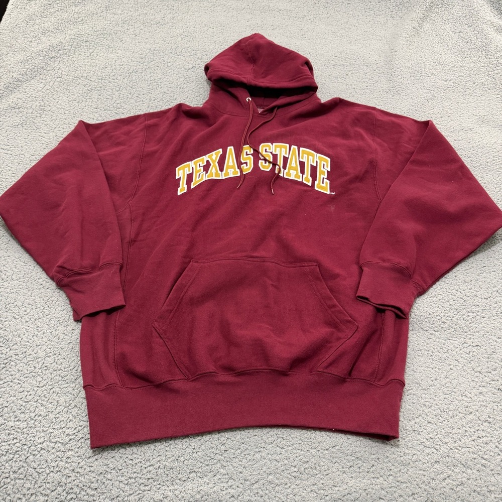 Steve & Barrys Texas State University Hoodie Mens Large Maroon Heavyweight Logo
